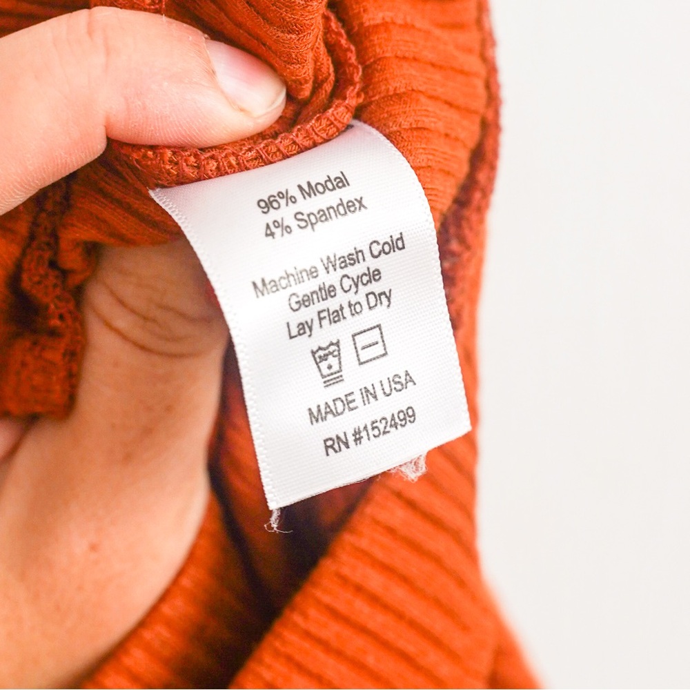Amour Vert Joggers Ribbed Skylar Dream Rib Stretchy Lounge Pants Orange Womens L - Picture 4 of 6